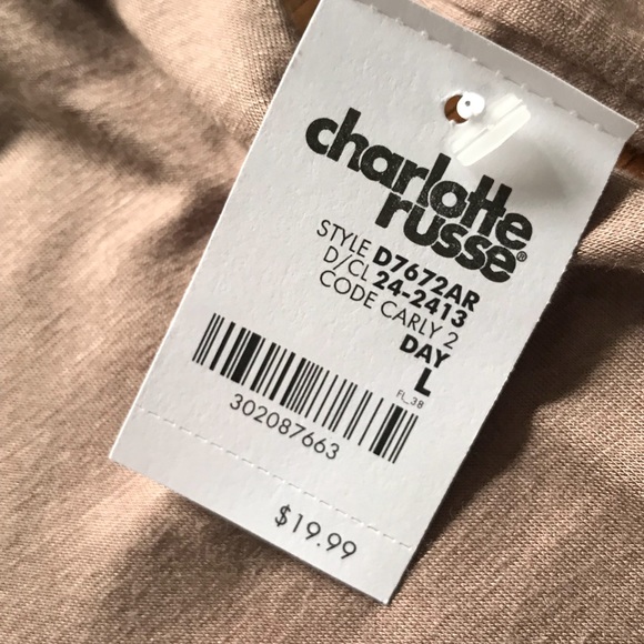 💜💜CHAROLETTE RUSSE LIGHT BROWN LONG SLEEVE DRESS - Picture 4 of 5